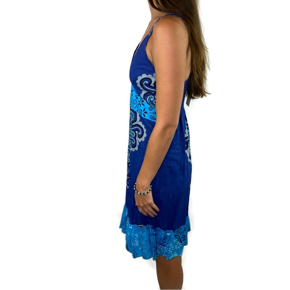 Shades of Blue Summer Tropical Spaghetti dress S/M - Picture 3 of 10